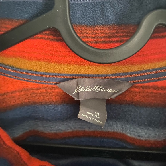 Eddie Bauer Mens Striped 1/4 Snap Fleece Sweater Size XL - Picture 2 of 10